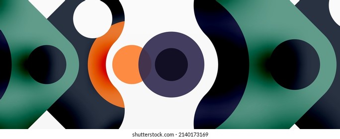 Creative geometric wallpaper. Minimal bubble arrow and circle abstract background. Techno business template for wallpaper, banner, background or landing