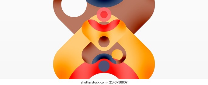 Papel geométrico creativo. Flecha mínima de burbuja y fondo abstracto de círculo. Plantilla de negocio de Techno para papel de pared, banner, fondo o aterrizaje