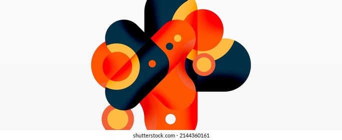 Creative geometric wallpaper. Minimal bubble arrow and circle abstract background. Techno business template for wallpaper, banner, background or landing