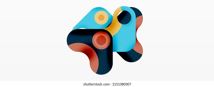 Papel geométrico creativo. Flecha mínima de burbuja y fondo abstracto de círculo. Plantilla de negocio de Techno para papel de pared, banner, fondo o aterrizaje