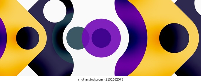 Creative geometric wallpaper. Minimal bubble arrow and circle abstract background. Techno business template for wallpaper, banner, background or landing