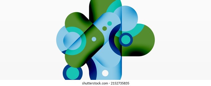 Kreative geometrische Tapete. Minimaler Blasenpfeil und Kreis abstrakter Hintergrund. Techno-Geschäftsvorlage für Bildschirmhintergründe, Banner, Hintergrund oder Landung