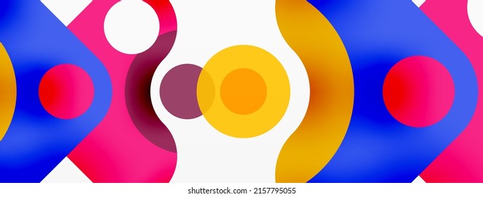 Creative geometric wallpaper. Minimal bubble arrow and circle abstract background. Techno business template for wallpaper, banner, background or landing