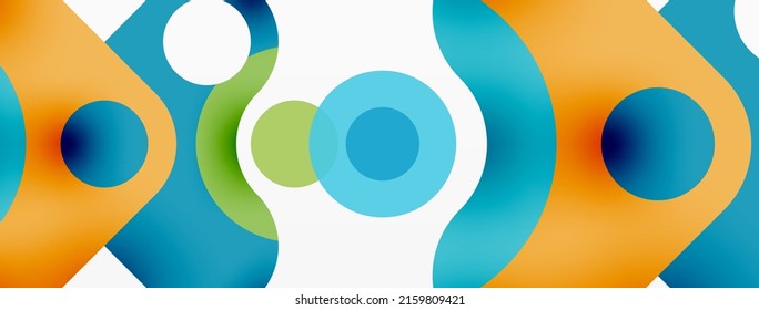 Creative geometric wallpaper. Minimal bubble arrow and circle abstract background. Techno business template for wallpaper, banner, background or landing