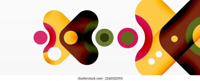 Creative geometric wallpaper. Minimal bubble arrow and circle abstract background. Techno business template for wallpaper, banner, background or landing