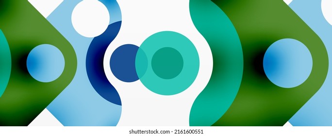 Creative geometric wallpaper. Minimal bubble arrow and circle abstract background. Techno business template for wallpaper, banner, background or landing