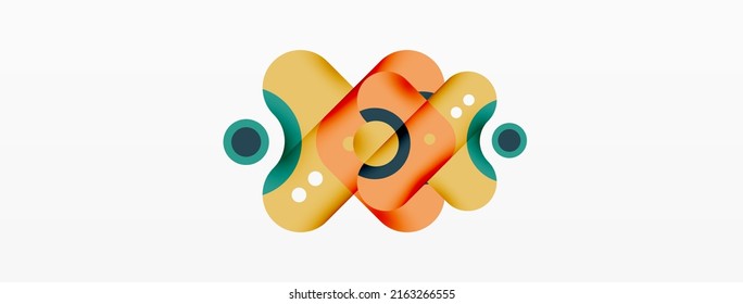 Creative geometric wallpaper. Minimal bubble arrow and circle abstract background. Techno business template for wallpaper, banner, background or landing