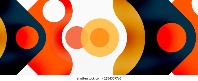 Creative geometric wallpaper. Minimal bubble arrow and circle abstract background. Techno business template for wallpaper, banner, background or landing