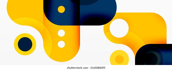Papel geométrico creativo. Flecha mínima de burbuja y fondo abstracto de círculo. Plantilla de negocio de Techno para papel de pared, banner, fondo o aterrizaje