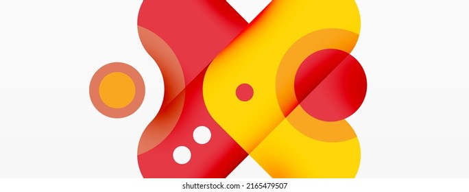 Creative geometric wallpaper. Minimal bubble arrow and circle abstract background. Techno business template for wallpaper, banner, background or landing