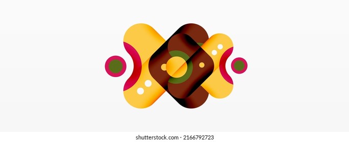 Kreative geometrische Tapete. Minimaler Blasenpfeil und Kreis abstrakter Hintergrund. Techno-Geschäftsvorlage für Bildschirmhintergründe, Banner, Hintergrund oder Landung