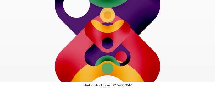 Creative geometric wallpaper. Minimal bubble arrow and circle abstract background. Techno business template for wallpaper, banner, background or landing