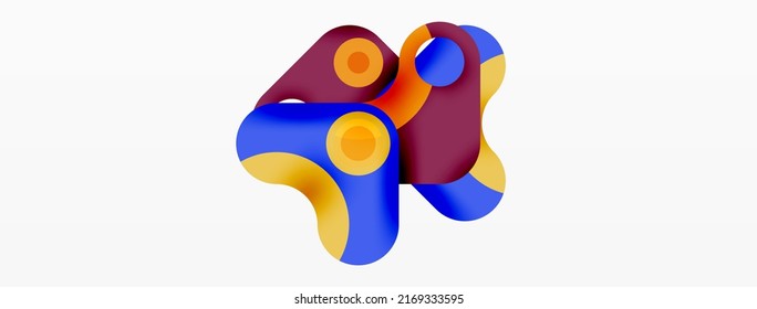 Papel geométrico creativo. Flecha mínima de burbuja y fondo abstracto de círculo. Plantilla de negocio de Techno para papel de pared, banner, fondo o aterrizaje
