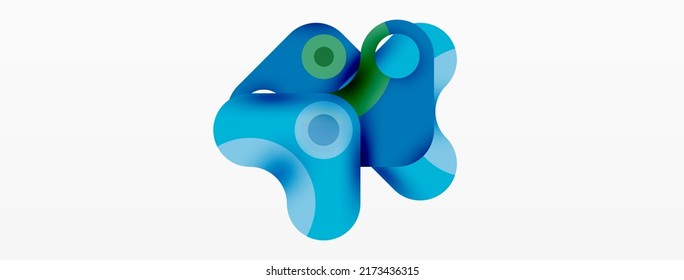 Creative geometric wallpaper. Minimal bubble arrow and circle abstract background. Techno business template for wallpaper, banner, background or landing