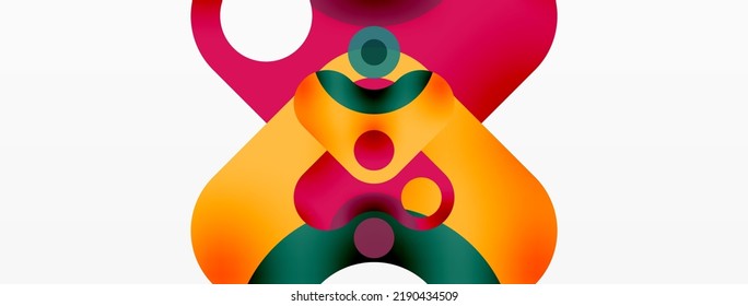 Papel geométrico creativo. Flecha mínima de burbuja y fondo abstracto de círculo. Plantilla de negocio de Techno para papel de pared, banner, fondo o aterrizaje