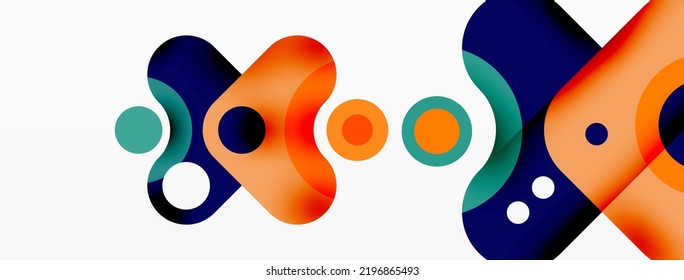 Creative geometric wallpaper. Minimal bubble arrow and circle abstract background. Techno business template for wallpaper, banner, background or landing