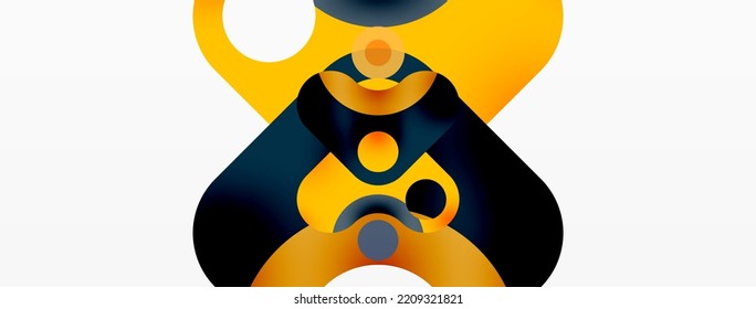 Creative geometric wallpaper. Minimal bubble arrow and circle abstract background. Techno business template for wallpaper, banner, background or landing