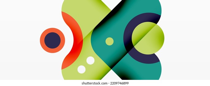 Creative geometric wallpaper. Minimal bubble arrow and circle abstract background. Techno business template for wallpaper, banner, background or landing