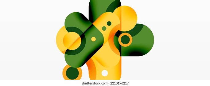 Papel geométrico creativo. Flecha mínima de burbuja y fondo abstracto de círculo. Plantilla de negocio de Techno para papel de pared, banner, fondo o aterrizaje