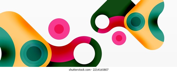 Creative geometric wallpaper. Minimal bubble arrow and circle abstract background. Techno business template for wallpaper, banner, background or landing