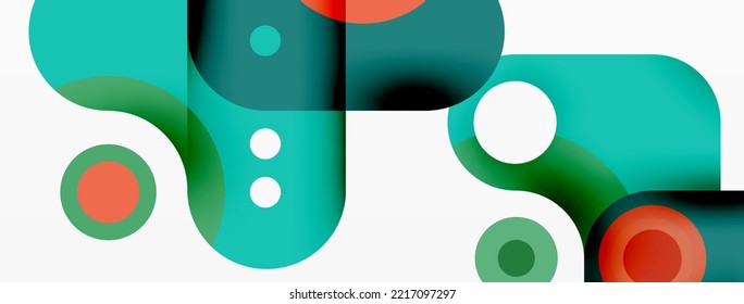 Creative geometric wallpaper. Minimal bubble arrow and circle abstract background. Techno business template for wallpaper, banner, background or landing