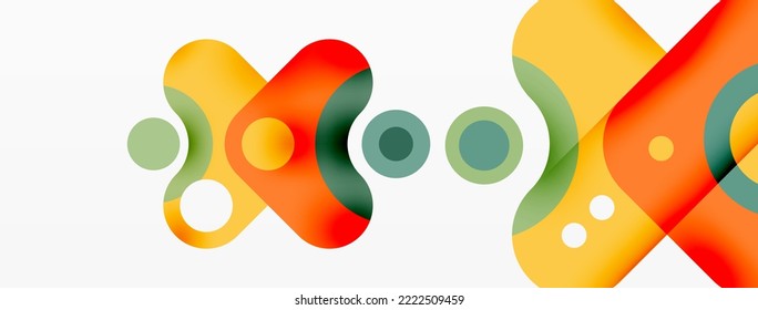 Creative geometric wallpaper. Minimal bubble arrow and circle abstract background. Techno business template for wallpaper, banner, background or landing