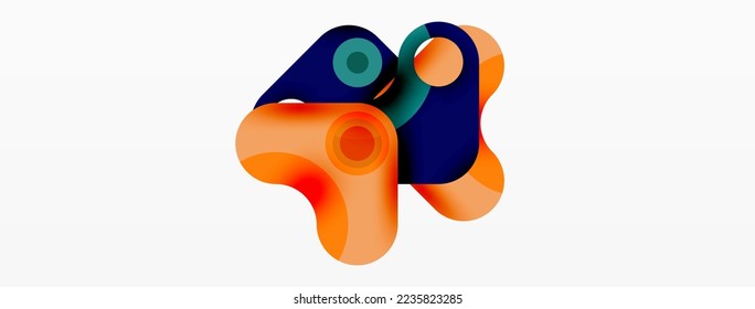 Creative geometric wallpaper. Minimal bubble arrow and circle abstract background. Techno business template for wallpaper, banner, background or landing