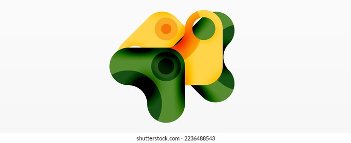 Creative geometric wallpaper. Minimal bubble arrow and circle abstract background. Techno business template for wallpaper, banner, background or landing