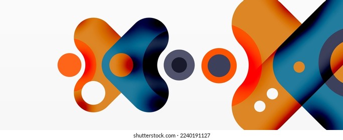 Creative geometric wallpaper. Minimal bubble arrow and circle abstract background. Techno business template for wallpaper, banner, background or landing