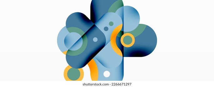 Creative geometric wallpaper. Minimal bubble arrow and circle abstract background. Techno business template for wallpaper, banner, background or landing