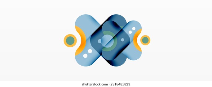 Creative geometric wallpaper. Minimal bubble arrow and circle abstract background. Techno business template for wallpaper, banner, background or landing