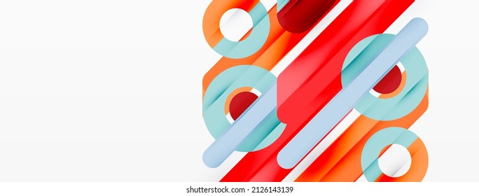 Papel geométrico creativo. Fondo mínimo de líneas y círculos