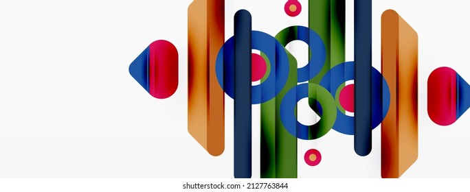 Creative geometric wallpaper. Minimal lines and circles background