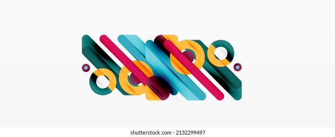 Creative geometric wallpaper. Minimal lines and circles background