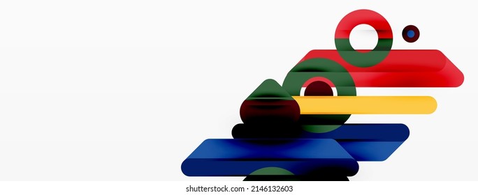Papel geométrico creativo. Fondo mínimo de líneas y círculos