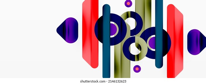 Papel geométrico creativo. Fondo mínimo de líneas y círculos