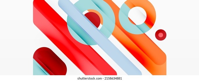 Creative geometric wallpaper. Minimal lines and circles background