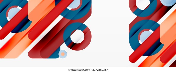 Creative geometric wallpaper. Minimal lines and circles background