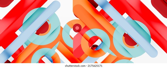 Creative geometric wallpaper. Minimal lines and circles background. Trendy techno business template for wallpaper, banner, background or landing