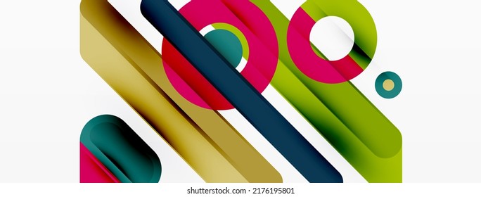 Creative geometric wallpaper. Minimal lines and circles background