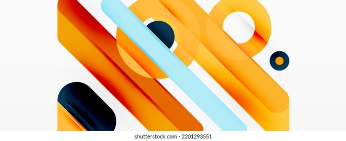 Creative geometric wallpaper. Minimal lines and circles background. Trendy techno business template for wallpaper, banner, background or landing