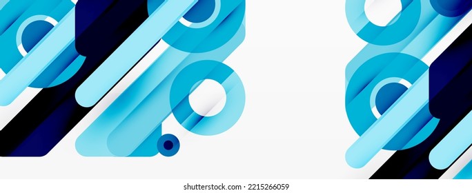 Creative geometric wallpaper. Minimal lines and circles background. Trendy techno business template for wallpaper, banner, background or landing