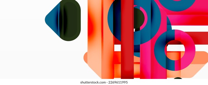 Papel geométrico creativo. Fondo mínimo de líneas y círculos. Plantilla de negocios de moda para tecno para papel de pared, banner, fondo o aterrizaje