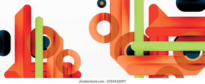 Papel geométrico creativo. Fondo mínimo de líneas y círculos