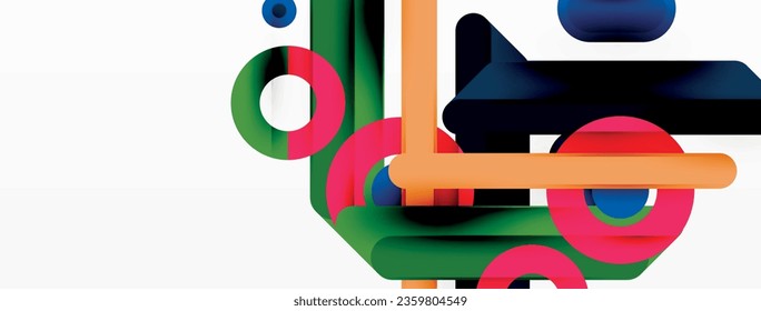 Papel geométrico creativo. Fondo mínimo de líneas y círculos. Plantilla de negocios de moda para tecno para papel de pared, banner, fondo o aterrizaje