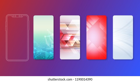 Creative geometric wallpaper mobile. Cool gradients. Future geometric template.Can use for business data report,telephone, presentation, web page, brochure, leaflet, flyer, poster and advertising.