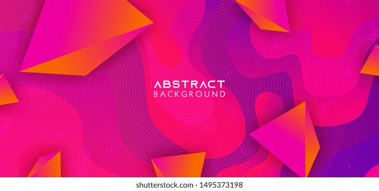 Creative geometric wallpaper. Poster on wall poster template, landing page, ui, ux ,coverbook, banner, social media poster. Trendy fluid flow gradient shapes composition.Vector illustration eps 10.