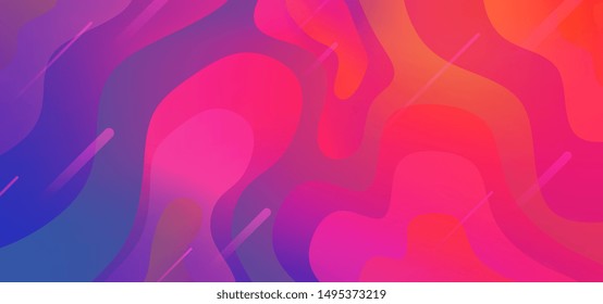 Creative geometric wallpaper. Poster on wall poster template, landing page, ui, ux ,coverbook, banner, social media poster. Trendy fluid flow gradient shapes composition.Vector illustration eps 10.