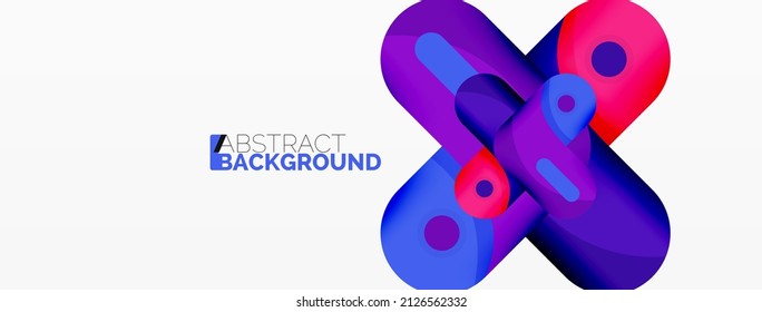 Creative geometric wallpaper. Round arrow shape minimal geometric background. Techno business template for wallpaper, banner, background or landing
