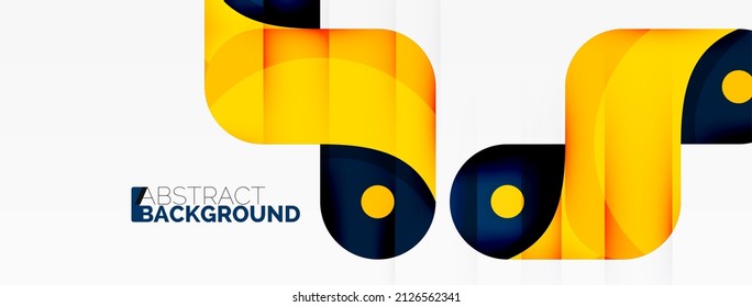 Creative geometric wallpaper. Round arrow shape minimal geometric background. Techno business template for wallpaper, banner, background or landing